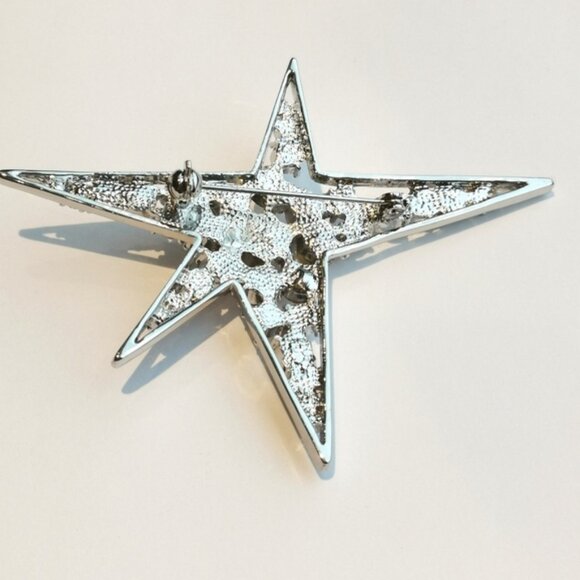 Large crystal modernist star brooch pin - Picture 5 of 7